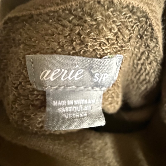 Aerie Funnel Neck Oversized Sweatshirt | Greenish Taupe | Women’s Small - Picture 3 of 3